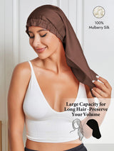 [Coffee] SilkSilky  Pure Silk Sleep Cap 001