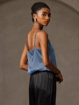 [Real Teal] SilkSilky  Spaghetti Strap Camisole Top 002