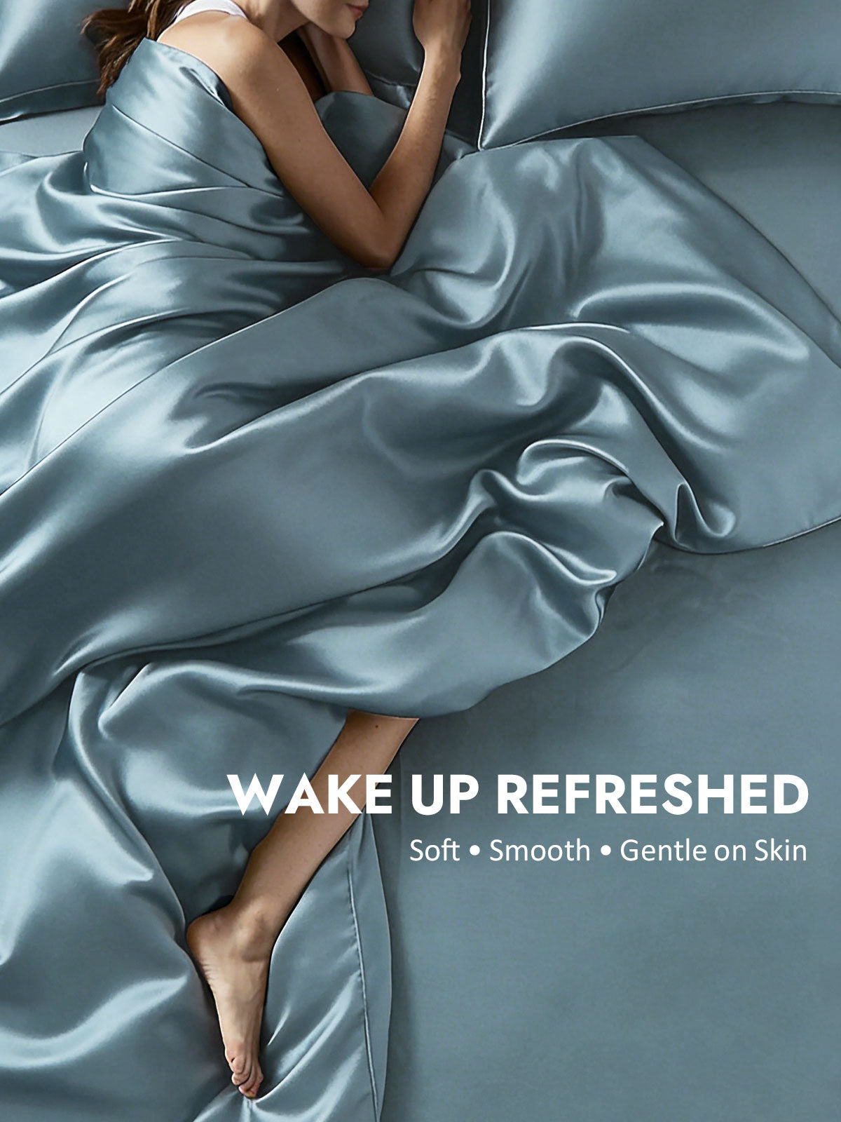 [Grayish Blue] SilkSilky  19Momme Silk Bedding Set 004
