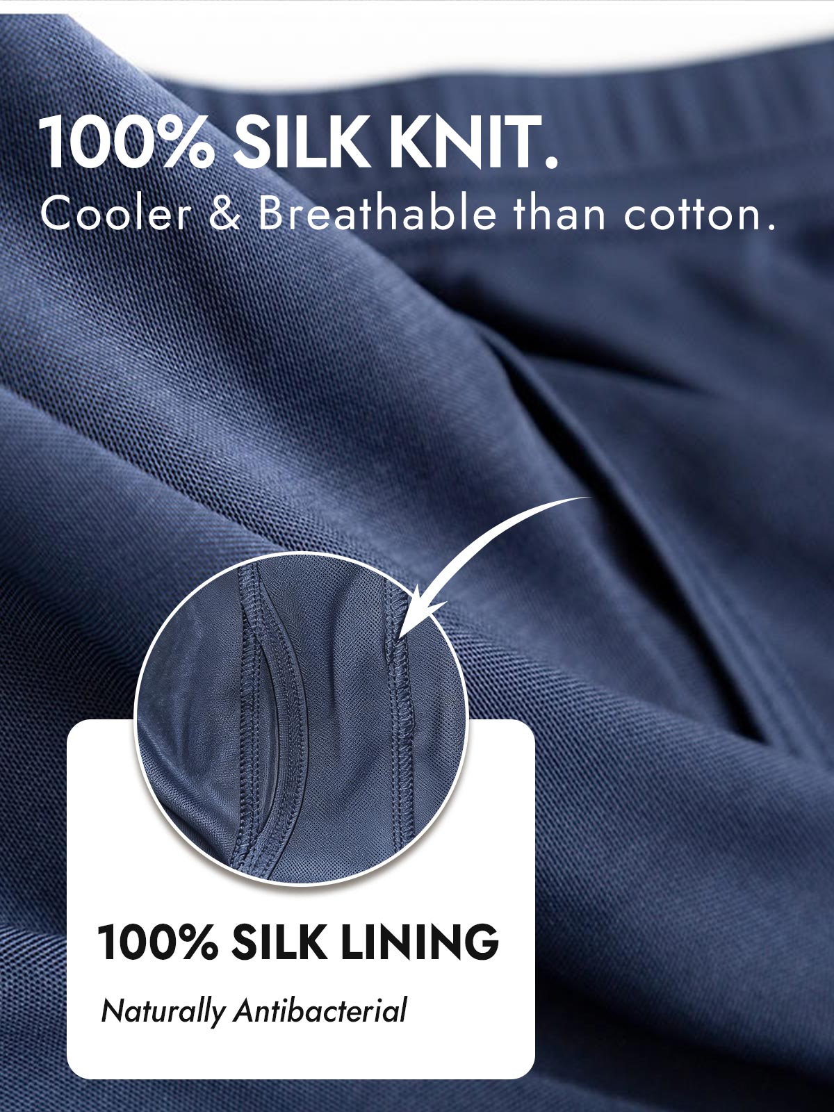 [Dark Blue] SilkSilky  100% Silk Jersey Men's Underwear 002