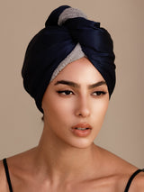 [Dark Blue] SilkSilky  Hair Towel Wrap 004
