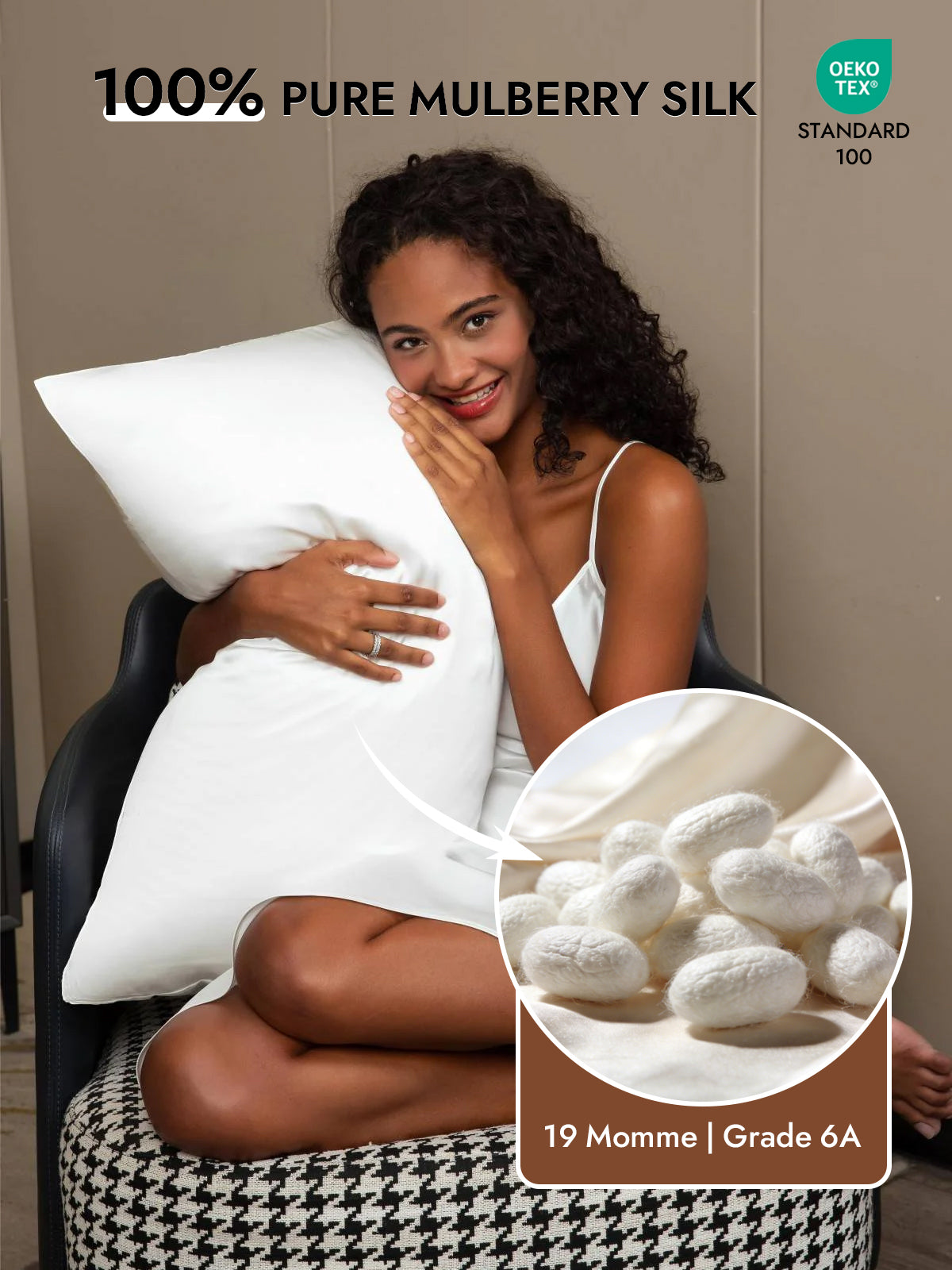 [White] SilkSilky  19Momme Pure Silk Pillowcase 002