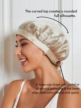 [Beige] SilkSilky  Sleep Cap 003