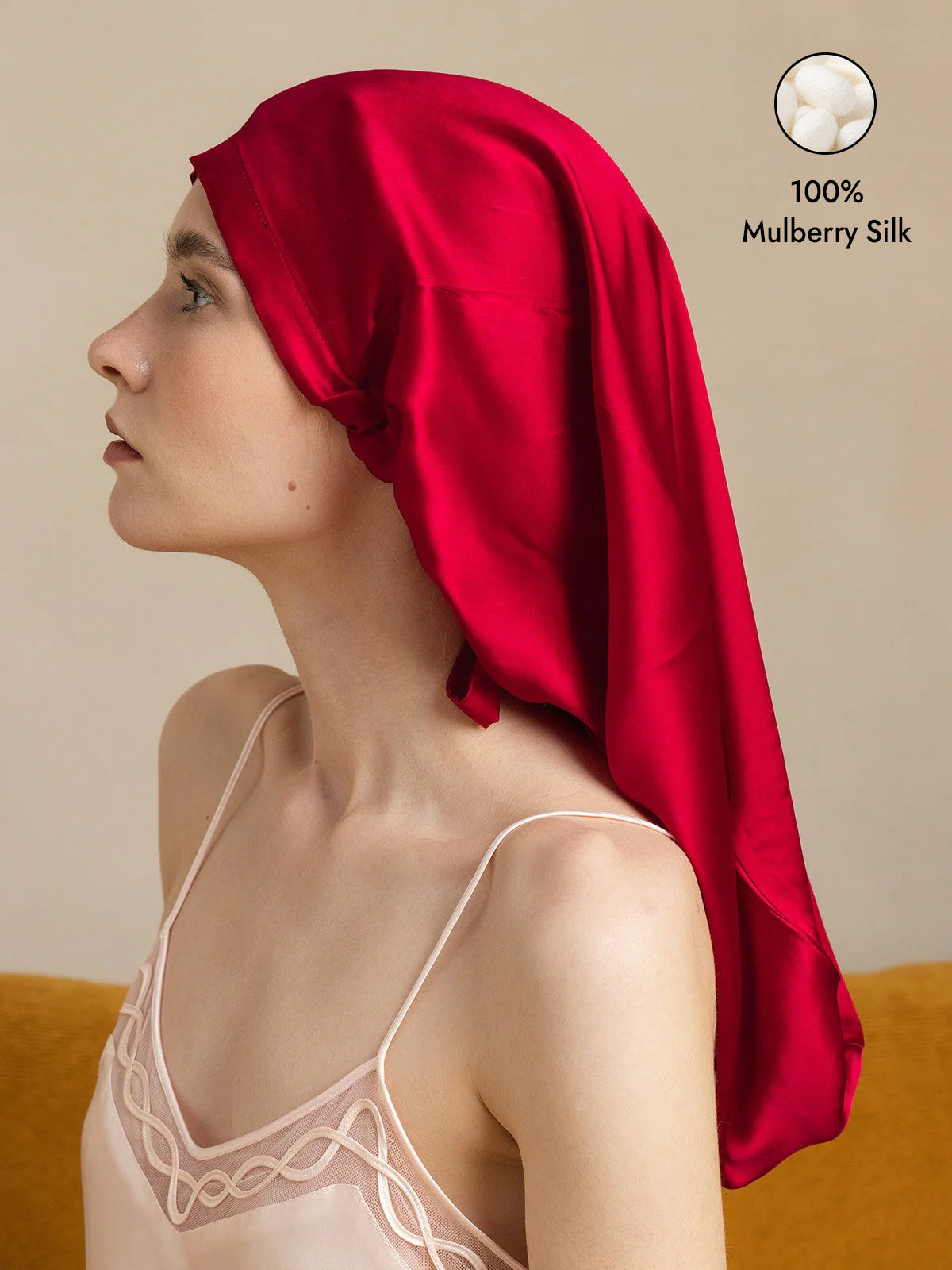 [Wine] SilkSilky  Pure Silk Sleep Cap 001