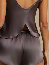 [Purple Gray] SilkSilky  Spaghetti Strap Scoop Neck Camisole Set 006
