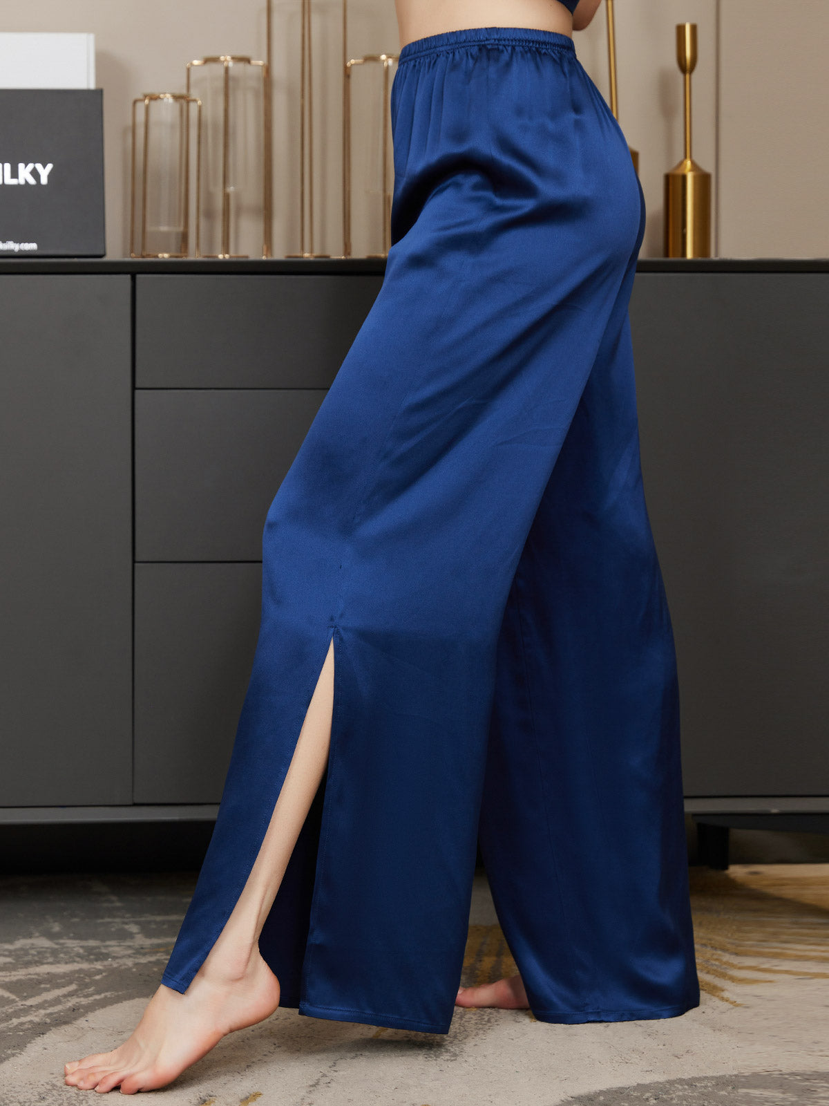 Silksilky Comfy Silk Pants Split Hem Silk Wide Leg Pants for Women –  SILKSILKY