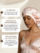 [Light Pink] SilkSilky  Pure Silk Sleep Cap 007