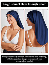 [Dark Blue] SilkSilky  Pure Silk Sleep Cap 002