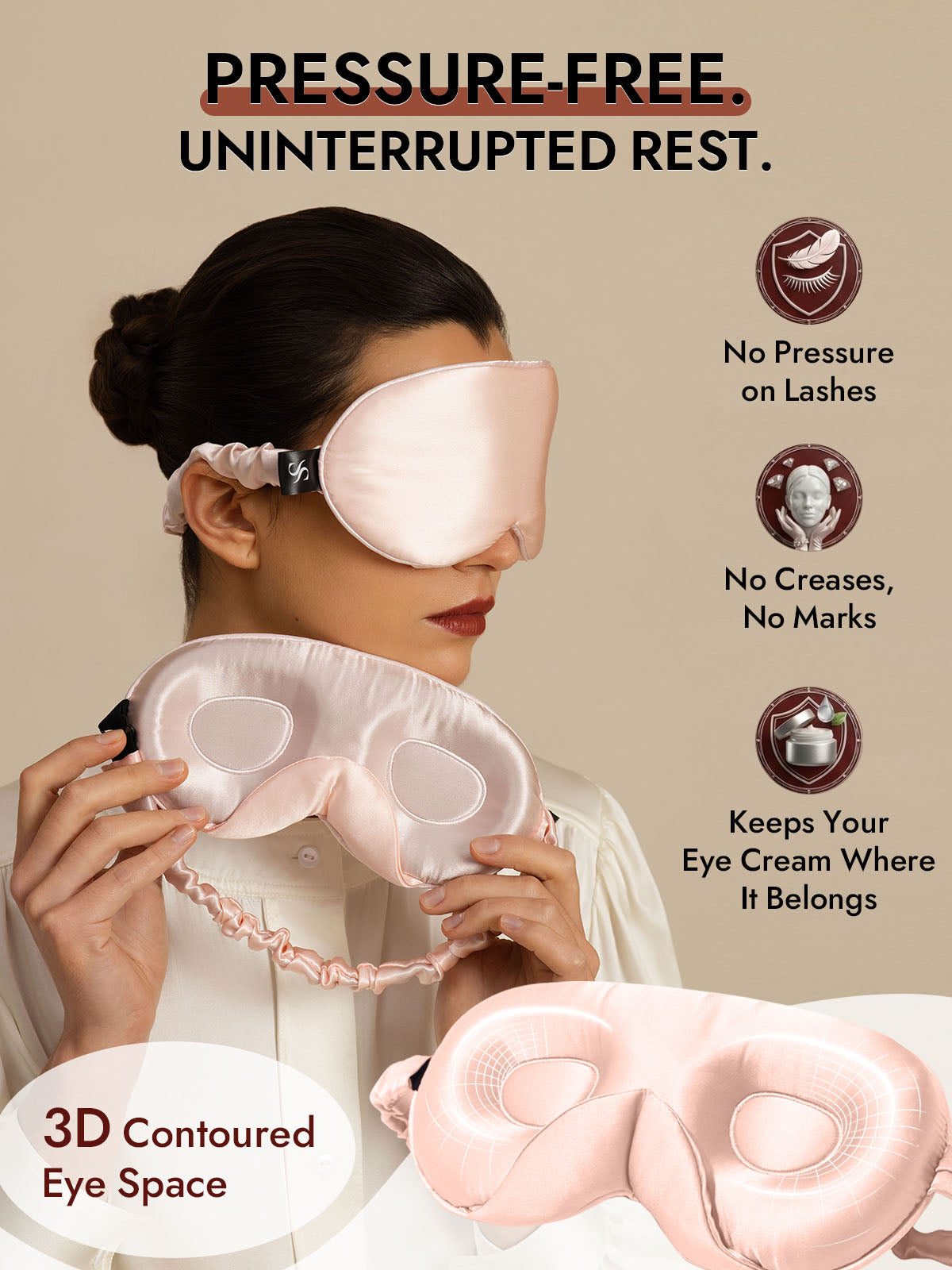[Pink] SilkSilky  22Momme Eye Mask 003