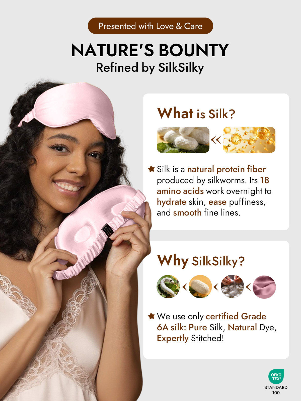 [Pink] SilkSilky  Pure Silk Eye Mask 006