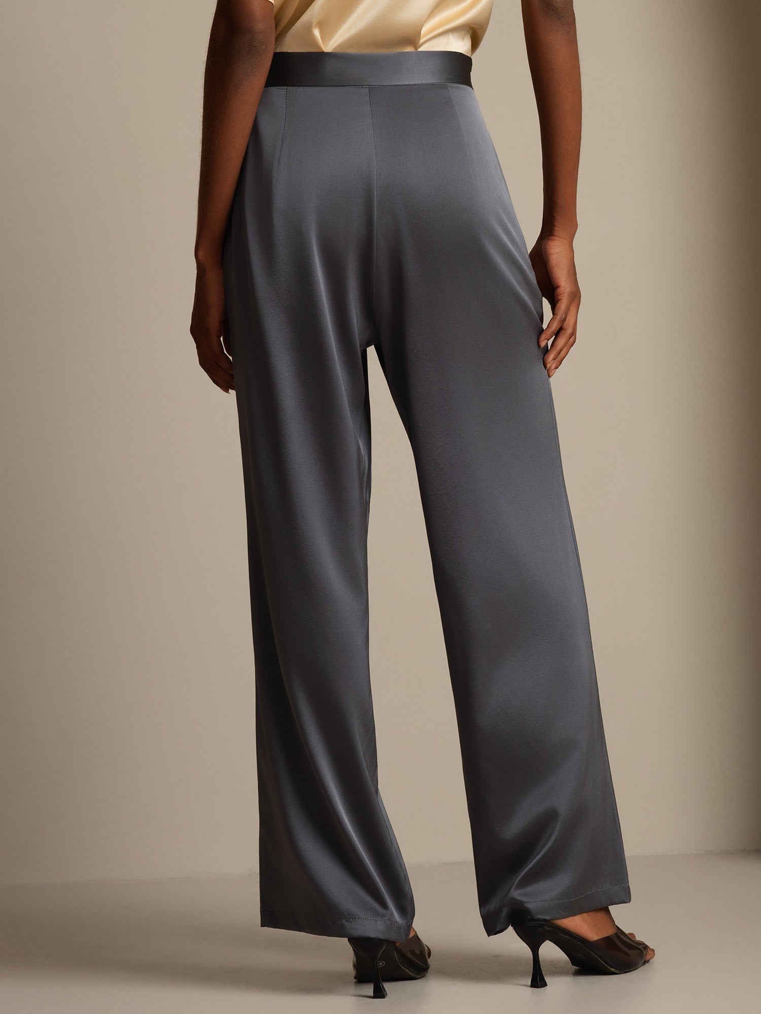 [Dark Gray] SilkSilky  19Momme Silk Womens Pants 002,