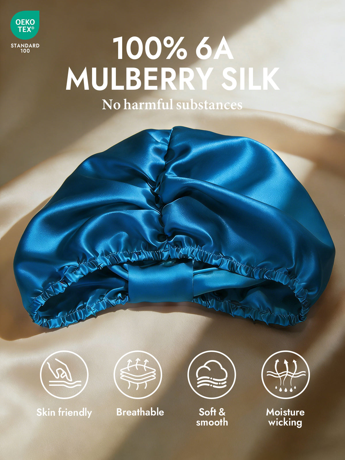 [Teal] SilkSilky  Sleep Cap 002