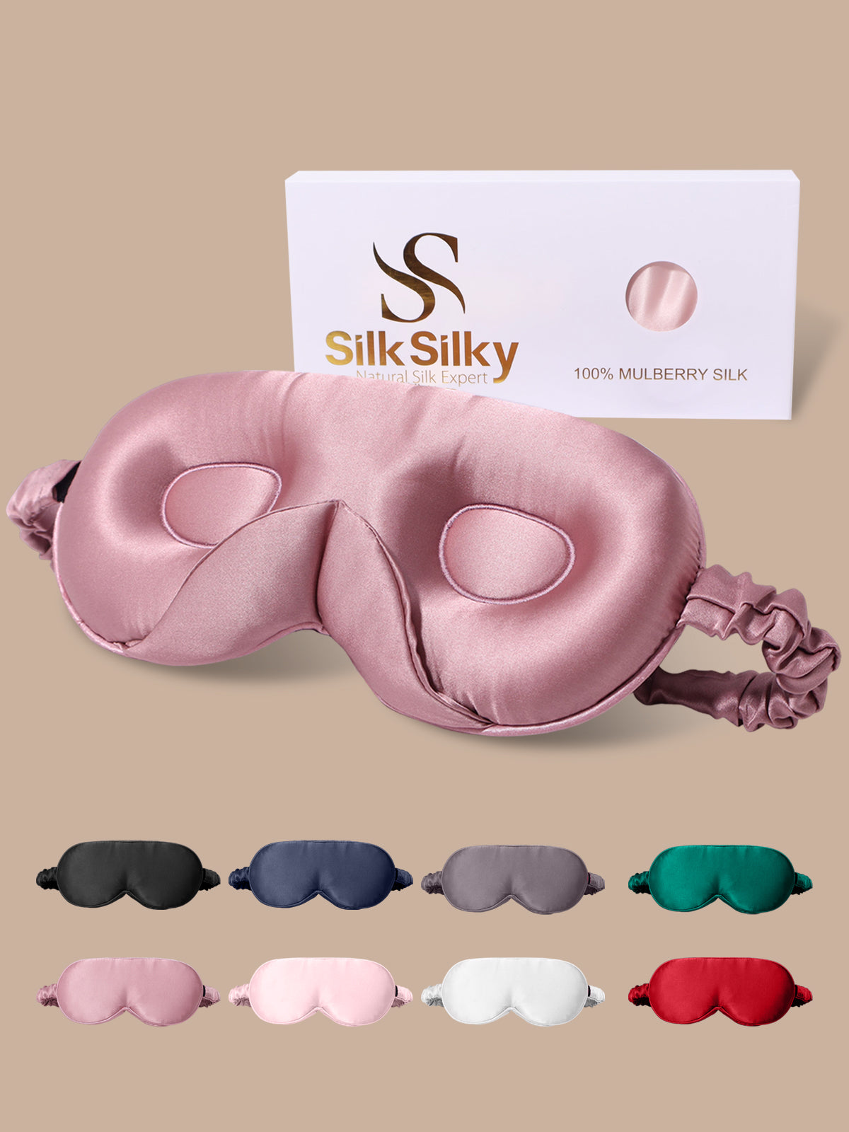 [Pale Mauve] SilkSilky  Pure Silk Eye Mask 001