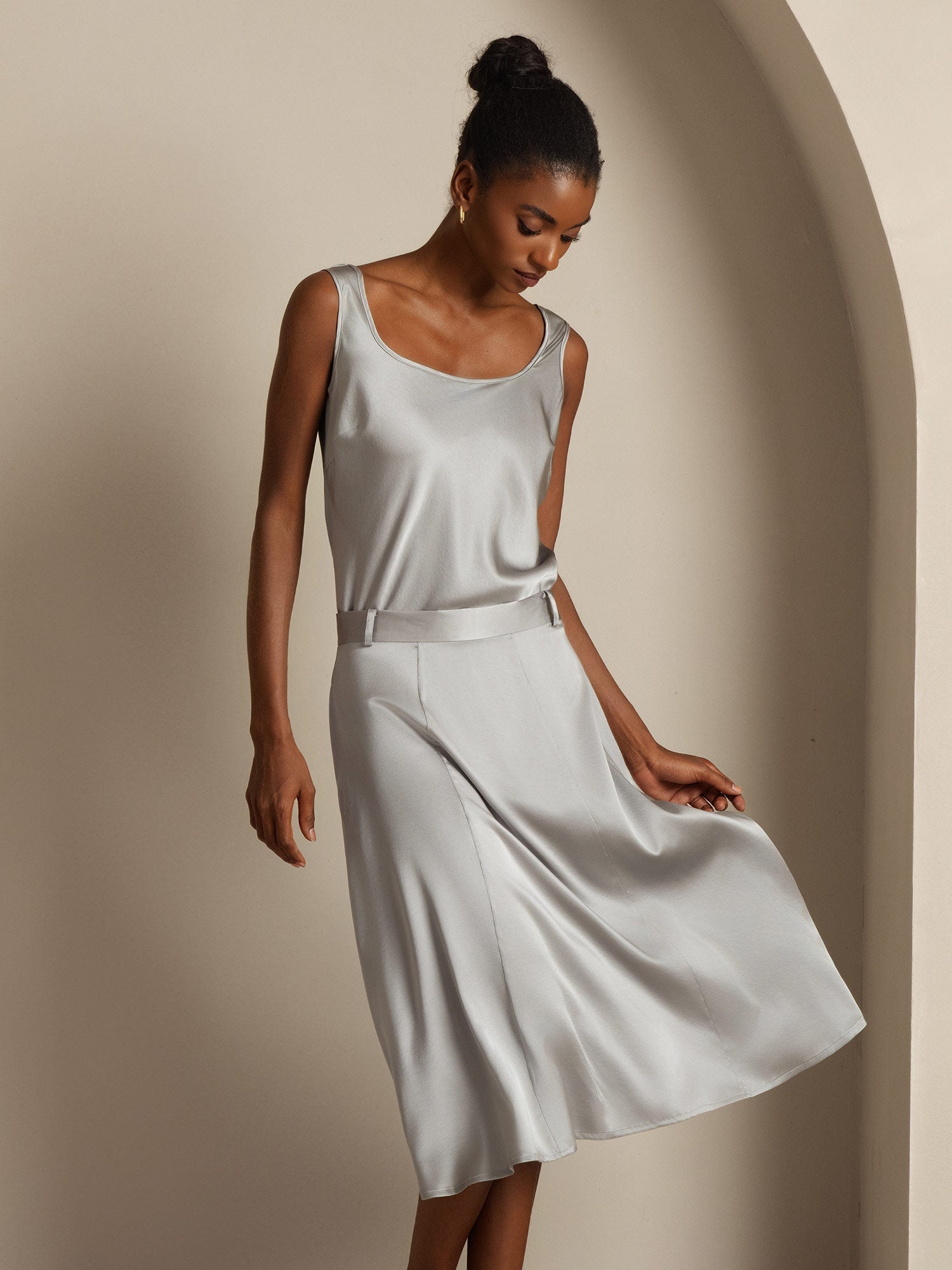 [Griffin Gray] SilkSilky  19Momme Silk U Neck Camisole Top 005,