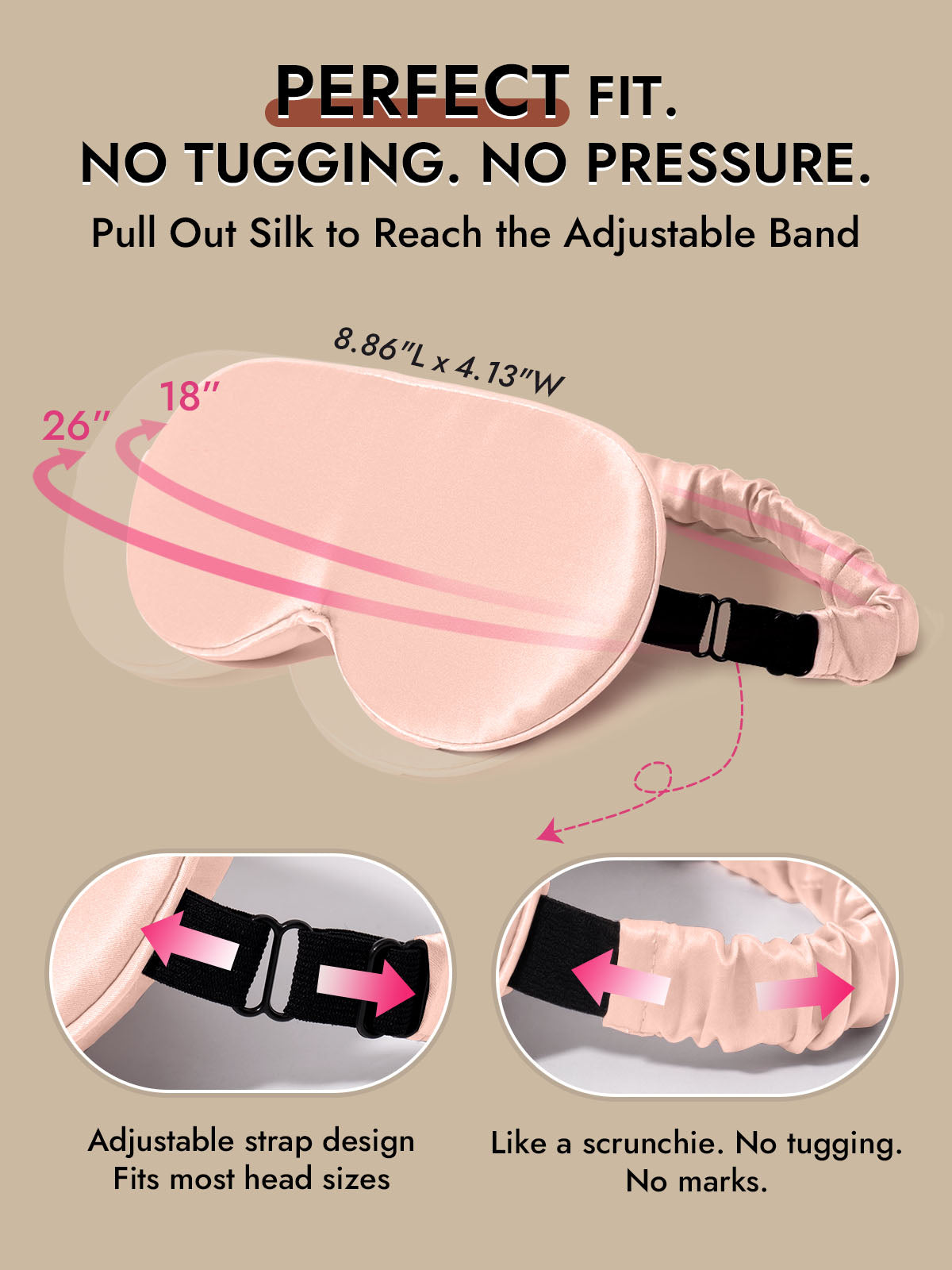 [Pink] SilkSilky  22Momme Eye Mask 004