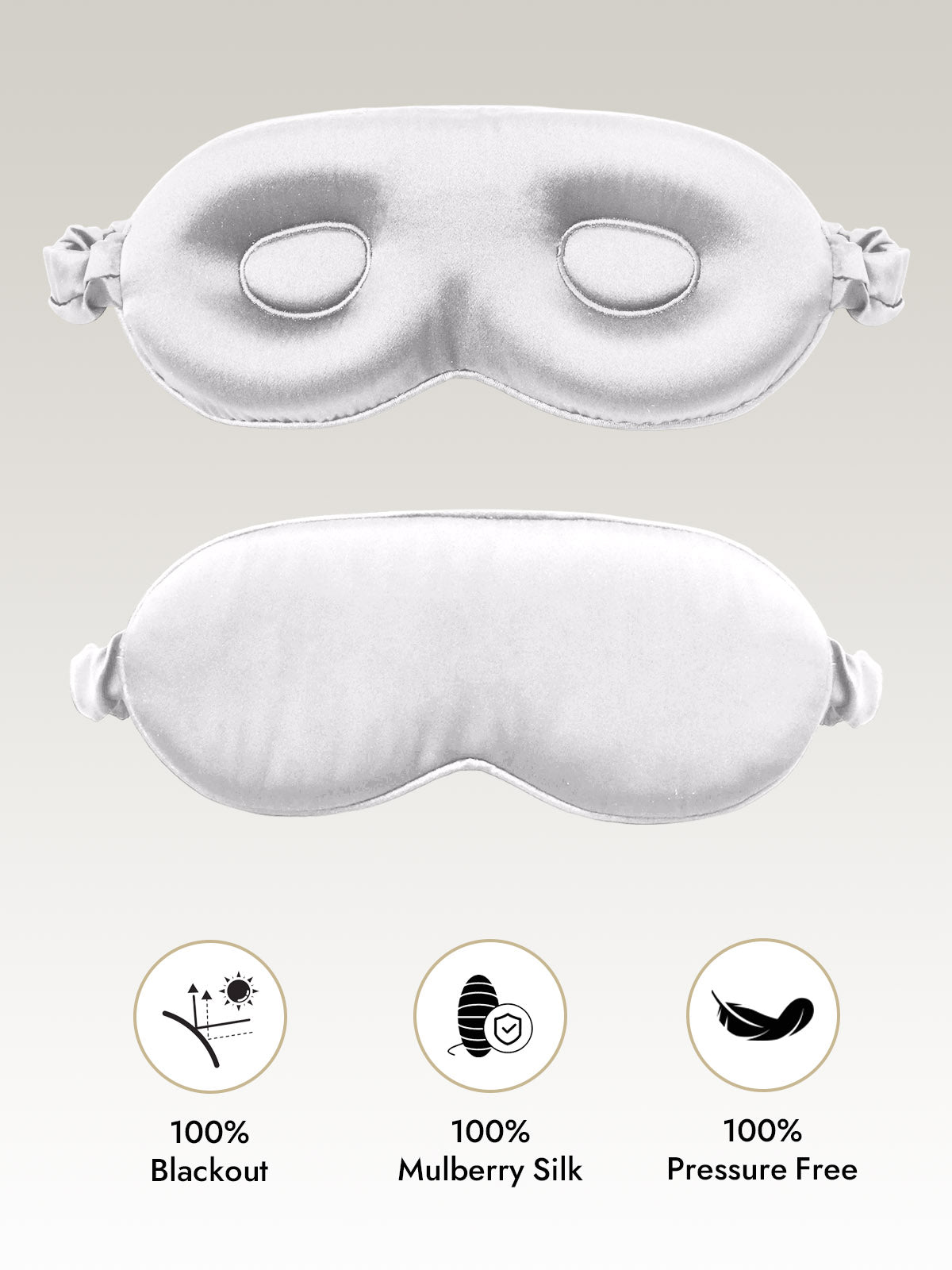 [Light Gray] SilkSilky  Pure Silk Eye Mask 001