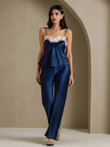 [Dark Blue] SilkSilky  Spaghetti Strap V Neck Camisole Top 006