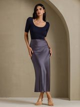 [Dark Gray] SilkSilky  Skirt 007