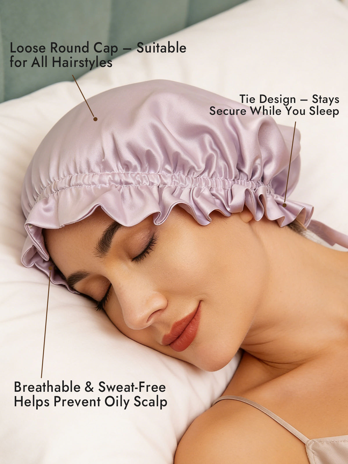 [Lavender] SilkSilky  Sleep Cap 003