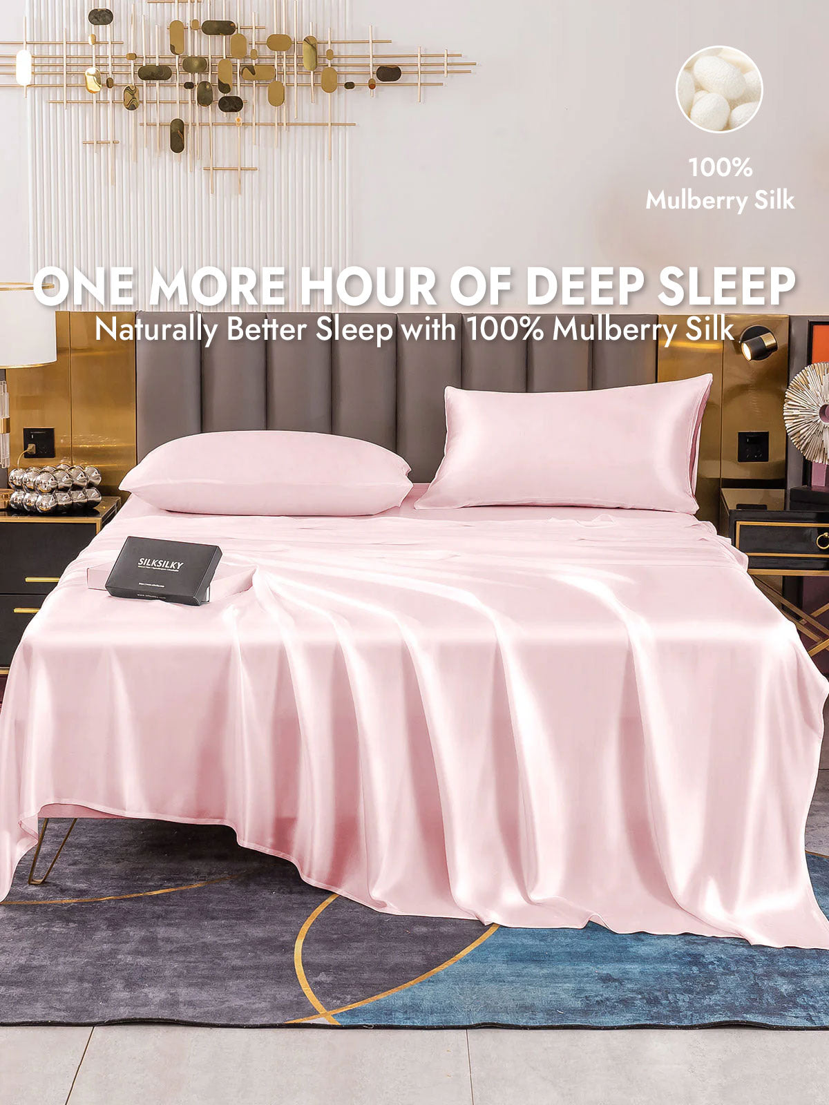 [Pink] SilkSilky  19Momme Silk Bedding Set 001