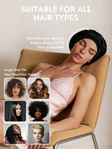 [Black] SilkSilky  Sleep Cap 005