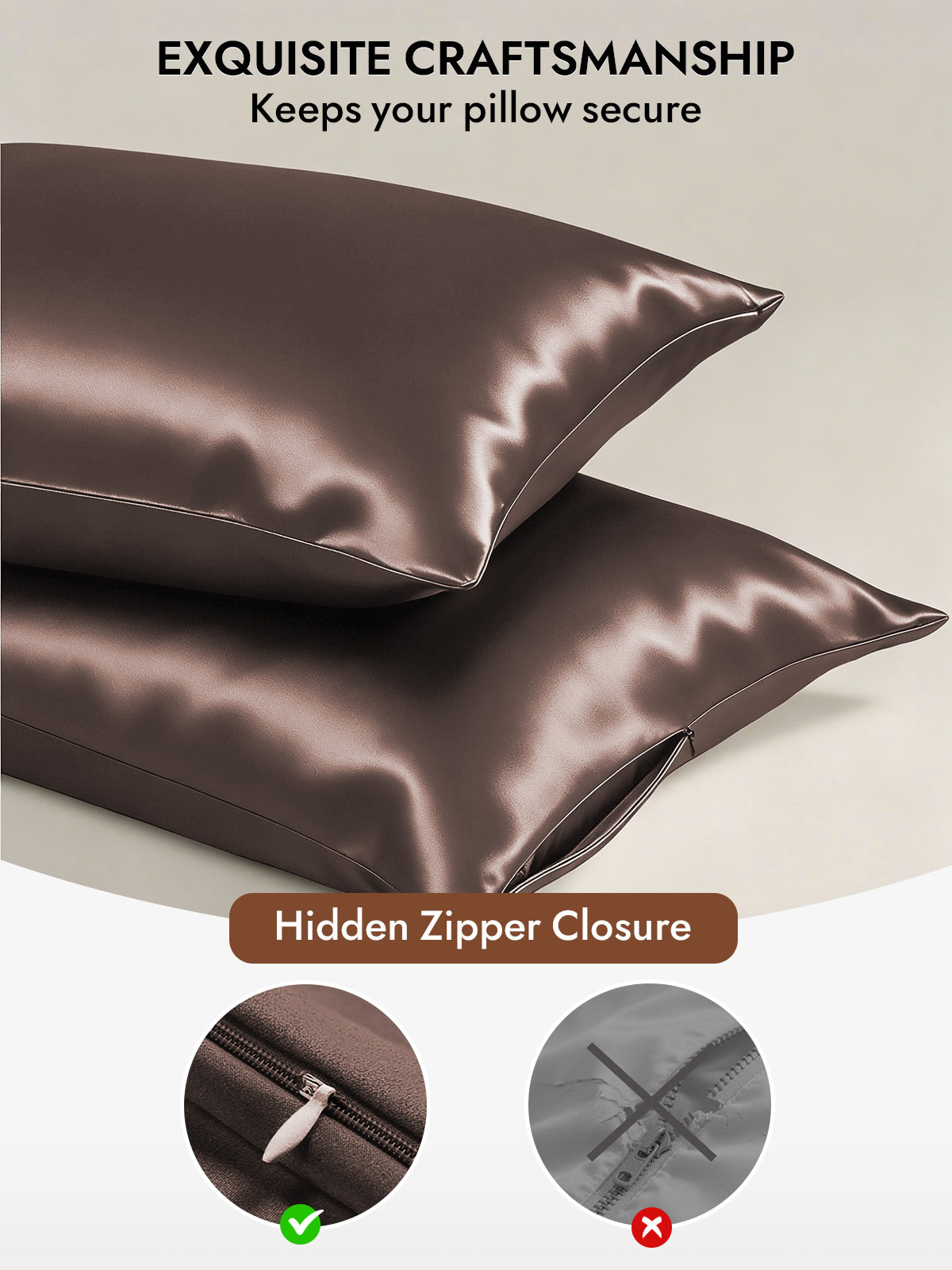 [Brown] SilkSilky  19Momme Pure Silk Pillowcase 006