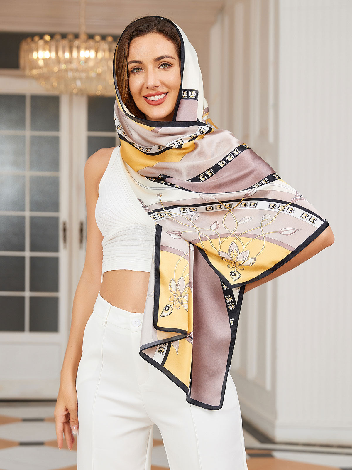 [P029] SilkSilky  Pure Silk Scarf 001,