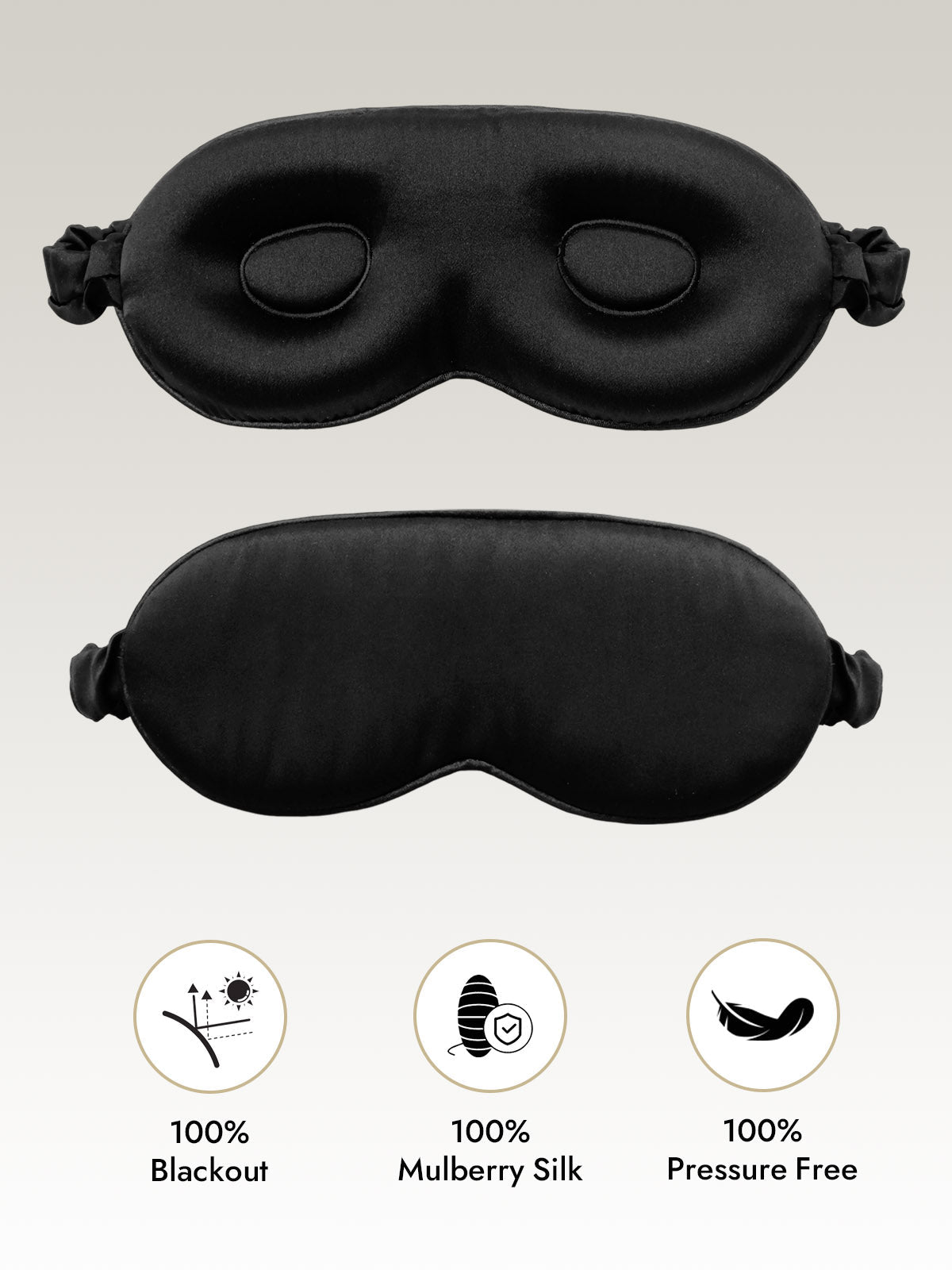 [Black] SilkSilky  Pure Silk Eye Mask 001