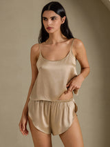 [Champagne Gold] SilkSilky  Spaghetti Strap Camisole Set 008