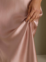 [Tuscany] SilkSilky  Spaghetti Strap V Neck Nightgown 005