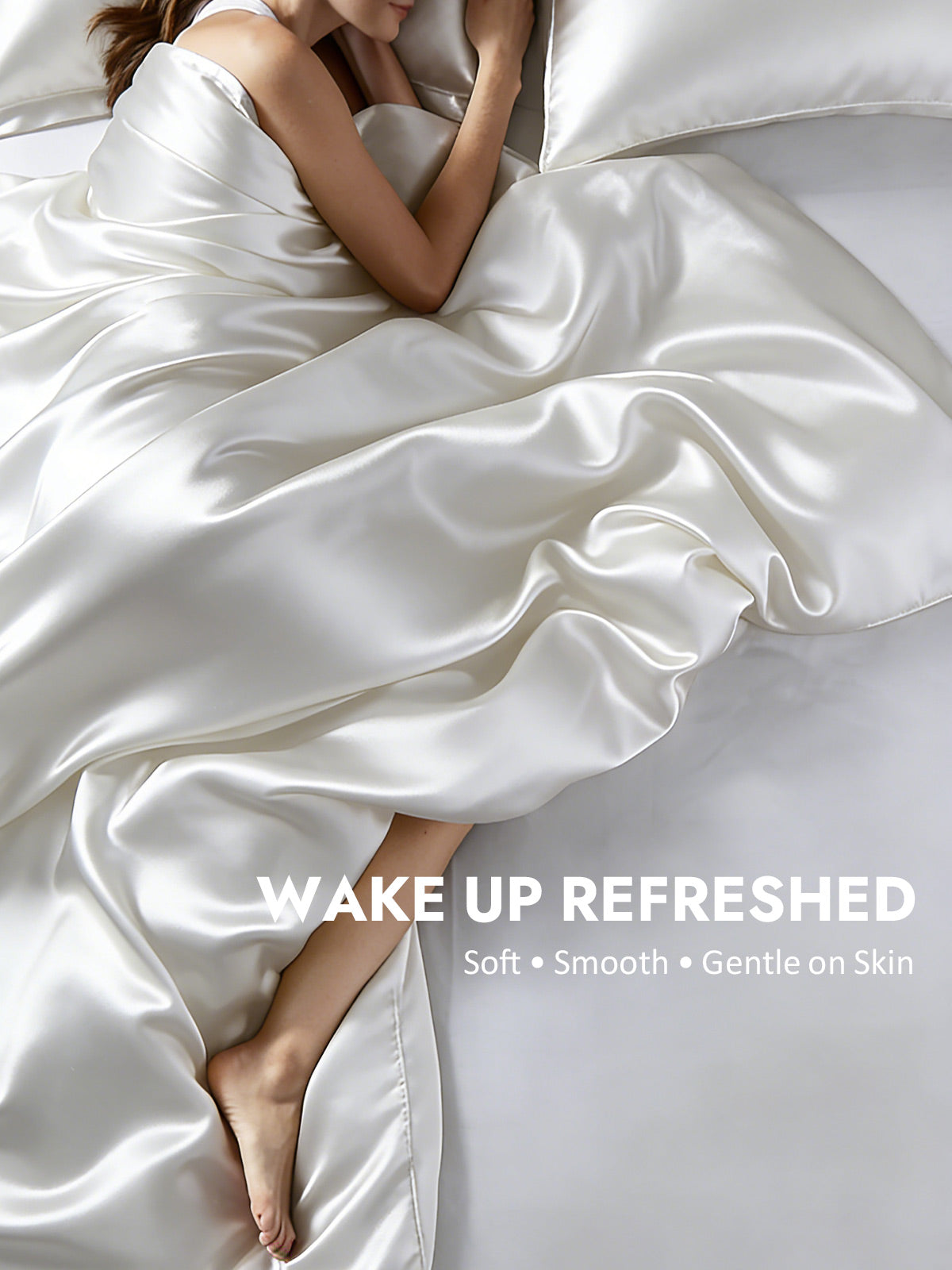 [White] SilkSilky  19Momme Silk Bedding Set 004