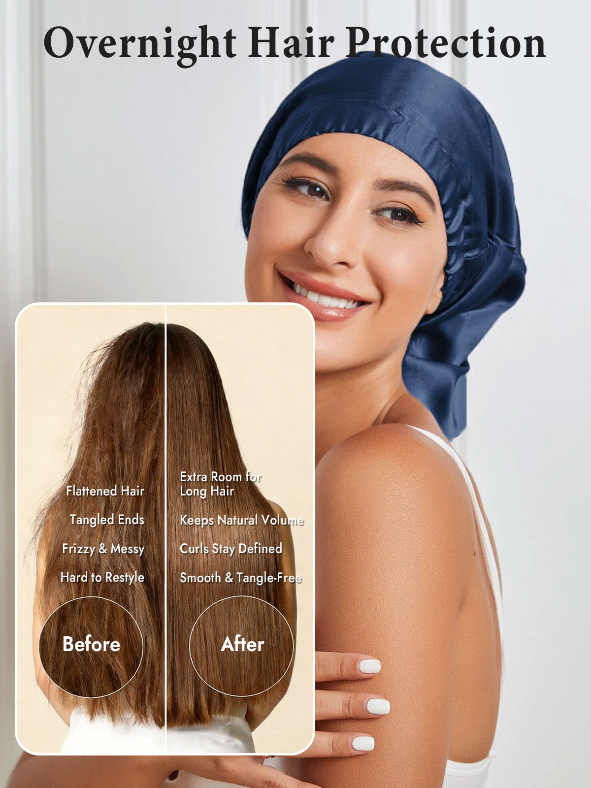 [Dark Blue] SilkSilky  Sleep Cap 004