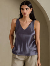 [Dark Gray] SilkSilky  Sleeveless V Neck Camisole Top 003