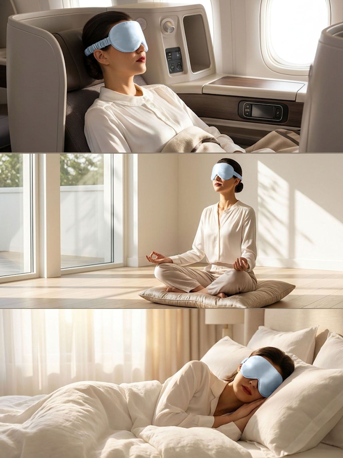 [Light Blue] SilkSilky  22Momme Eye Mask 008