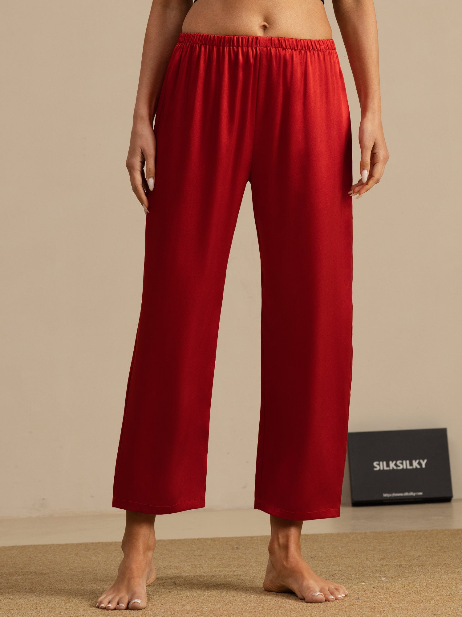 [Wine] SilkSilky  Women's Sleep Pants 001