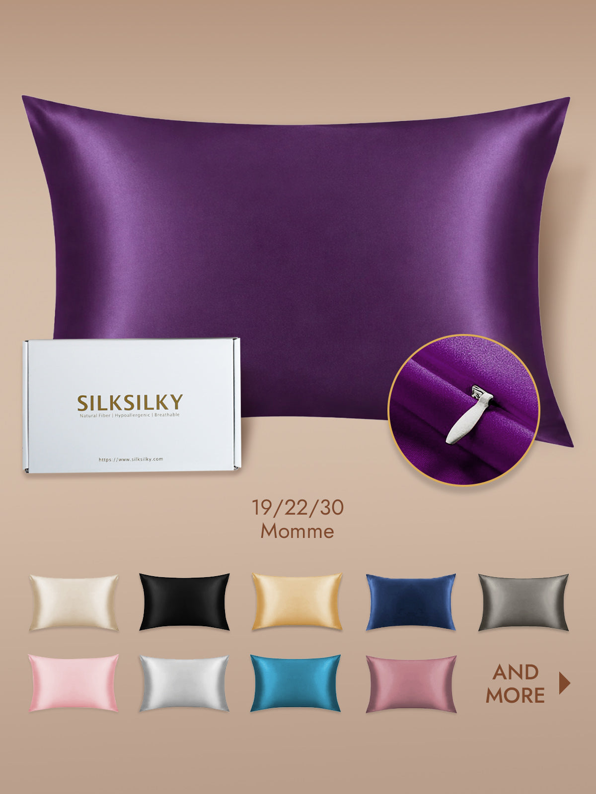 100% Mulberry Silk Pillowcase - Hidden Zipper