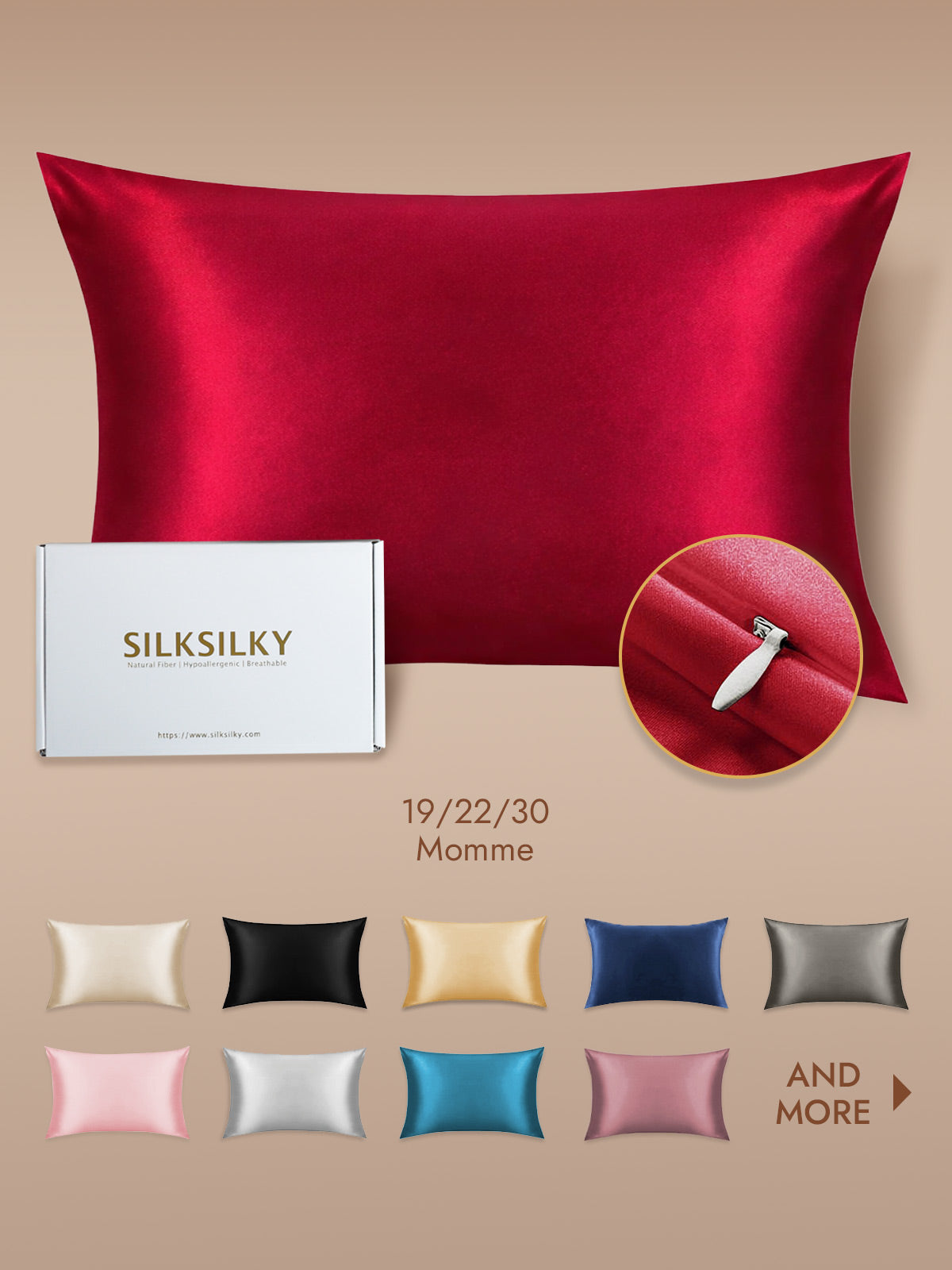 100% Mulberry Silk Pillowcase - Hidden Zipper