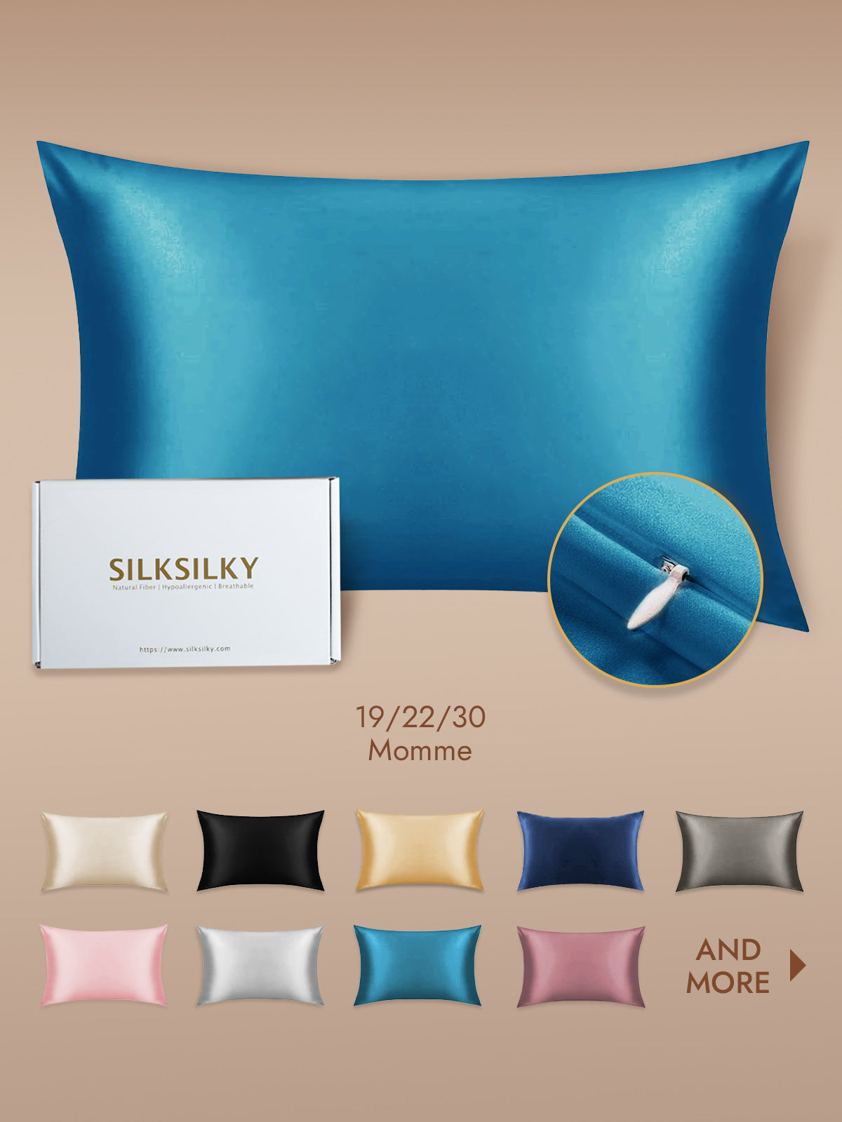 100% Mulberry Silk Pillowcase - Hidden Zipper