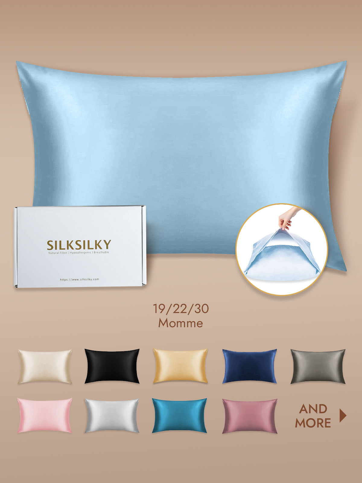 100% Mulberry Silk Pillowcase with Envelope Closure