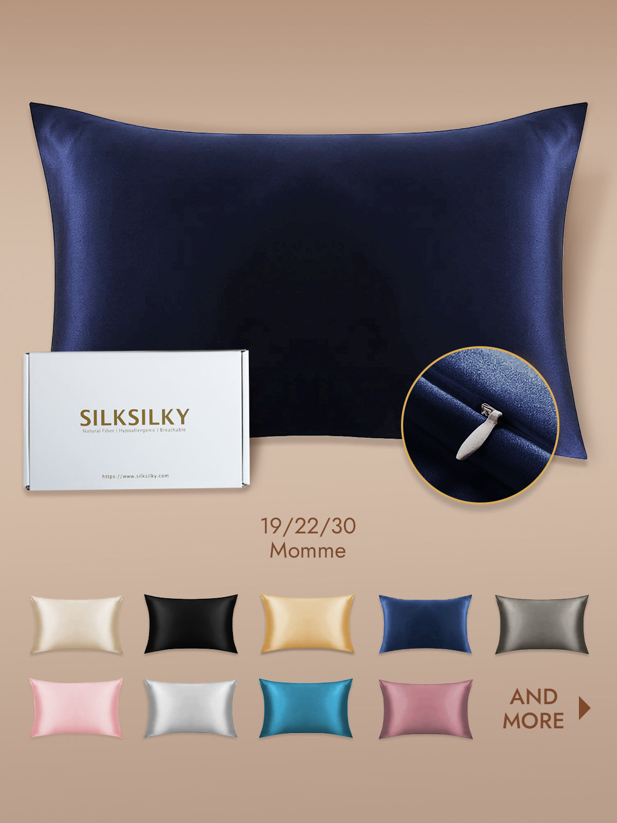 100% Mulberry Silk Pillowcase - Hidden Zipper