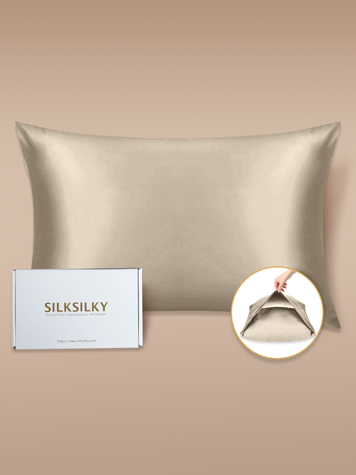 19Momme 100% Mulberry Silk Pillowcase - Envelope Closure