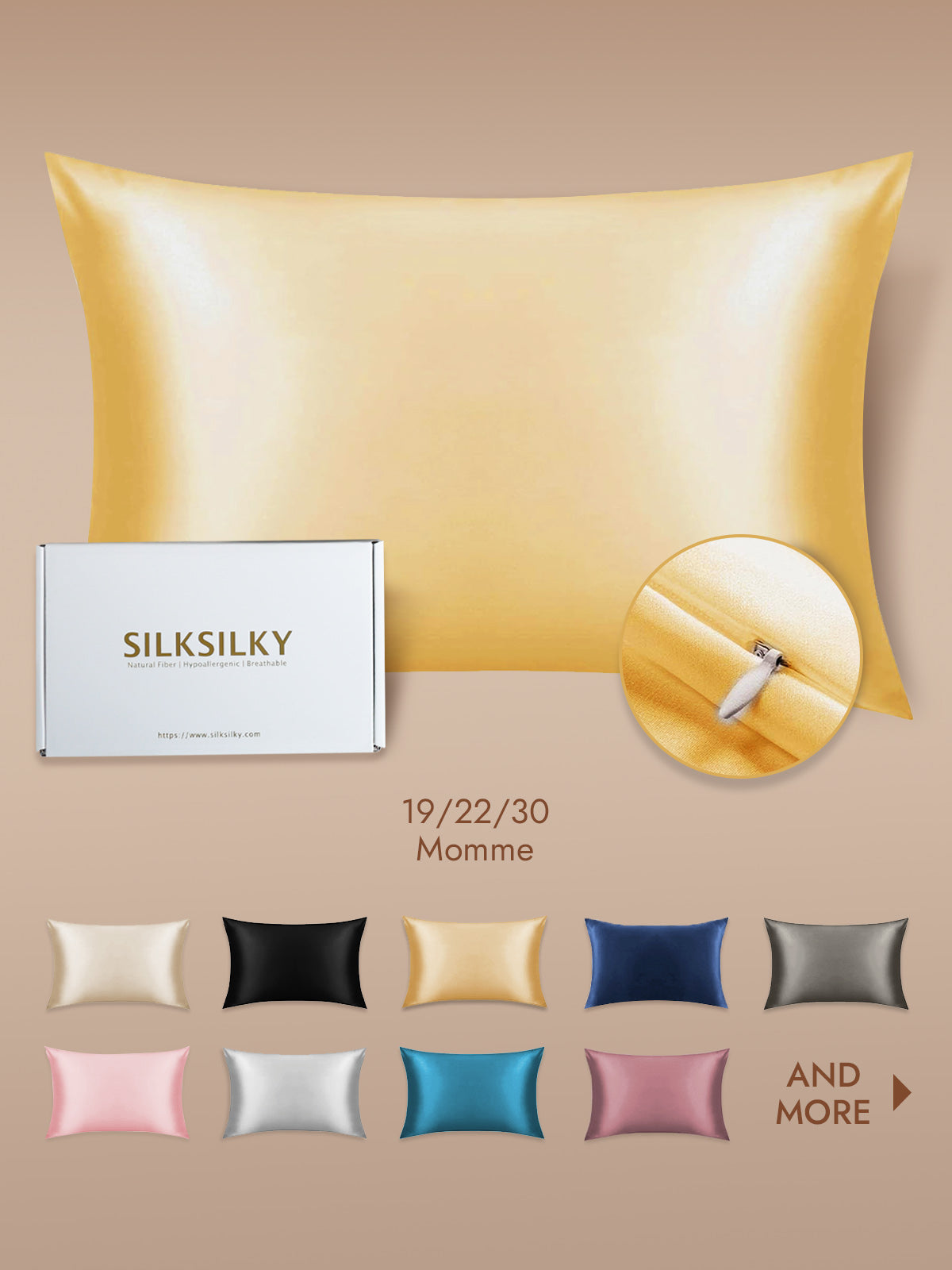 100% Mulberry Silk Pillowcase - Hidden Zipper