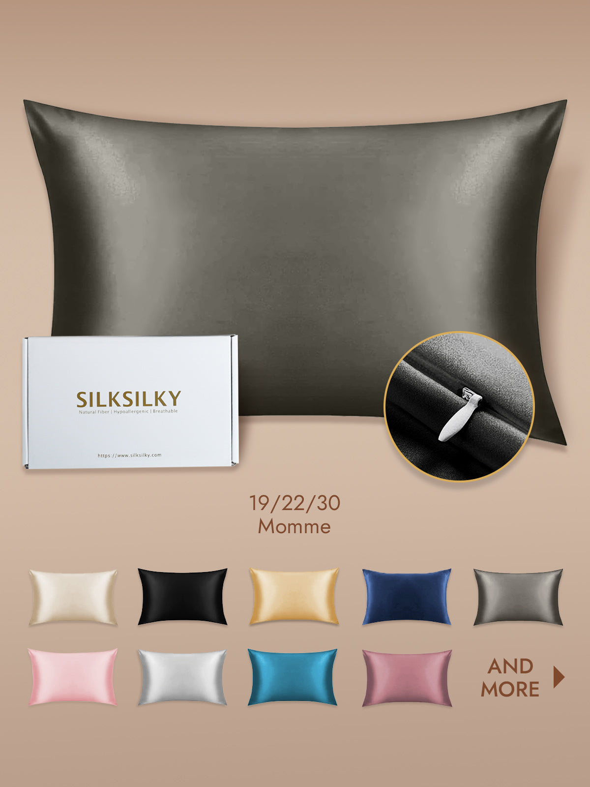 100% Mulberry Silk Pillowcase - Hidden Zipper