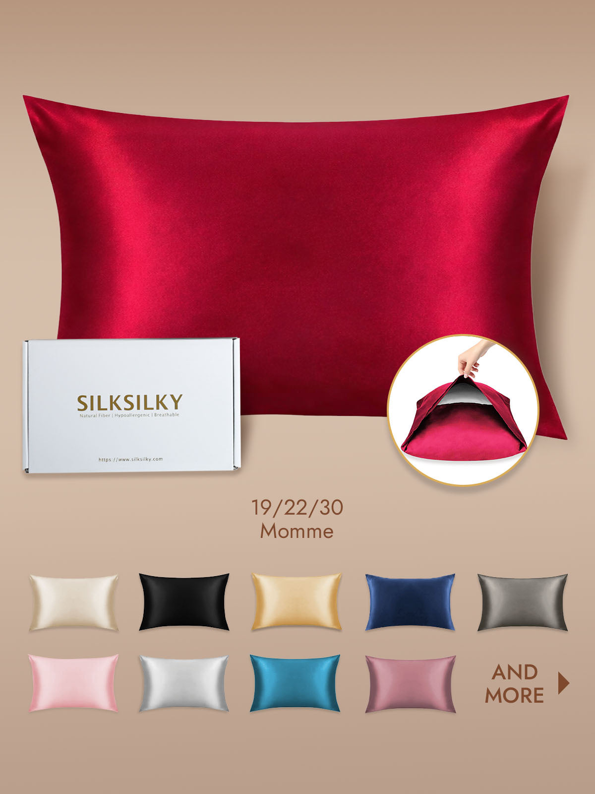 100% Mulberry Silk Pillowcase with Envelope Closure
