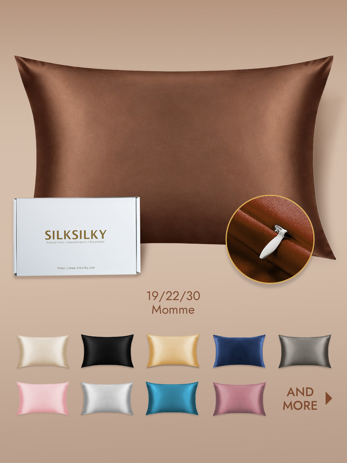 100% Mulberry Silk Pillowcase - Hidden Zipper