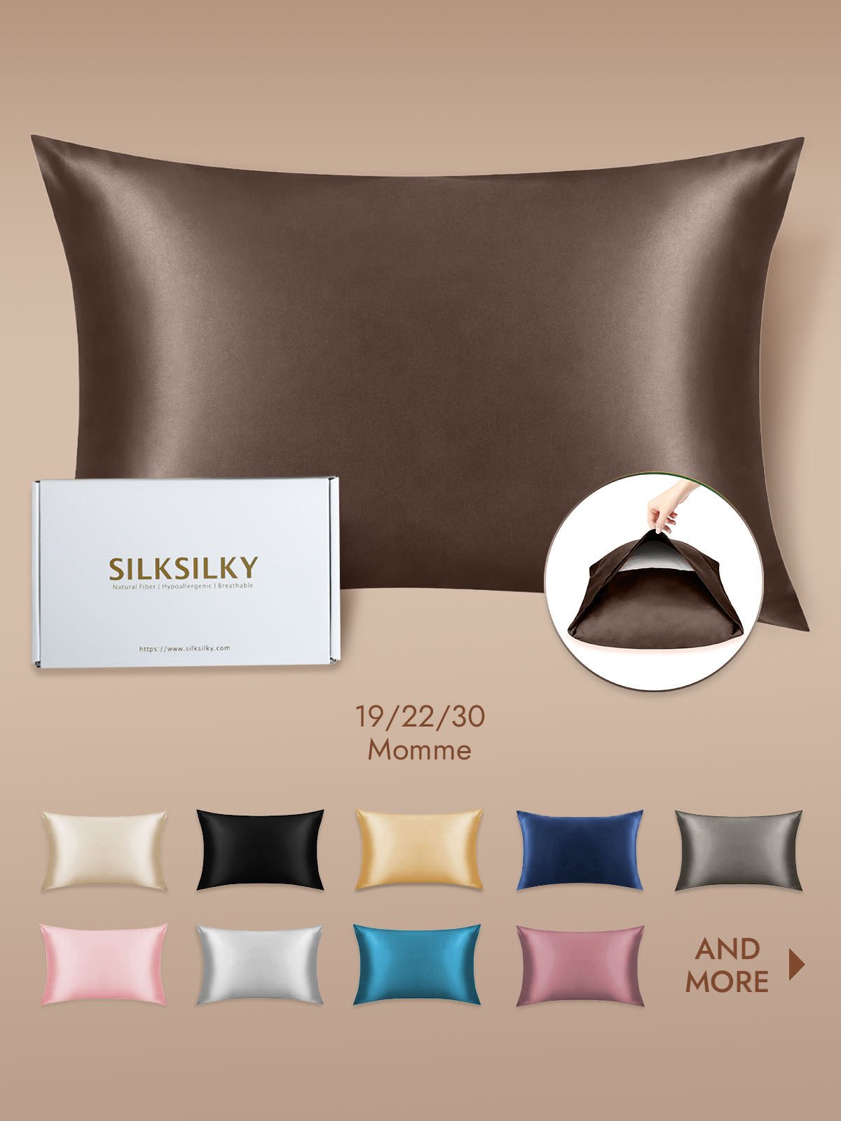 100% Mulberry Silk Pillowcase with Envelope Closure