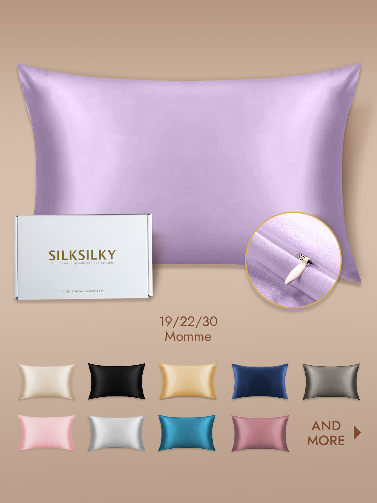 100% Mulberry Silk Pillowcase - Hidden Zipper