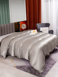 SilkSilky US 25Momme Pure Silk Duvet Cover Gray 004