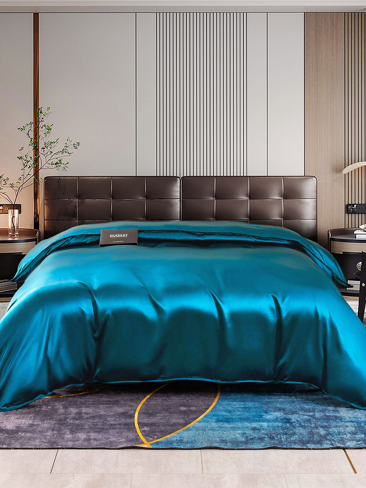 [Teal] SilkSilky  22Momme Pure Silk Duvet Cover 001