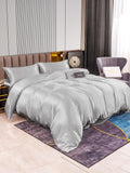 SilkSilky US 22Momme Pure Silk Bedding Set Silver 002